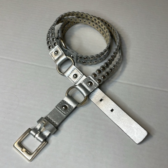 VINTAGE CALVIN KLEIN Silver Studded Ring Belt Size Extra Large - Picture 2 of 11